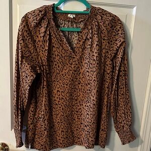 Maurices Brown Animal Print Blouse